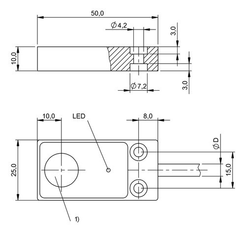 Sensor Inductivo 50x25 Pnp Na Cable 3m Balluff- Bes01fl 1