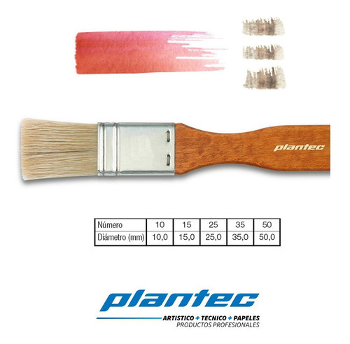 Pinceleta Plantec 8860 Pelo De Cerda Clara Larga 50 Mm 1