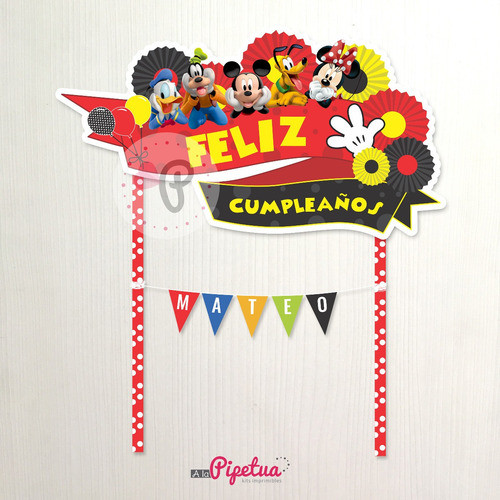 Topper Para Torta Mickey Y Sus Amigos Minnie Adorno De Torta 0