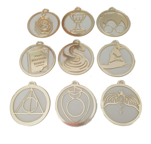 Esferas Harry Potter Acrilico Espejo Dorado Pack X6u Navidad 0