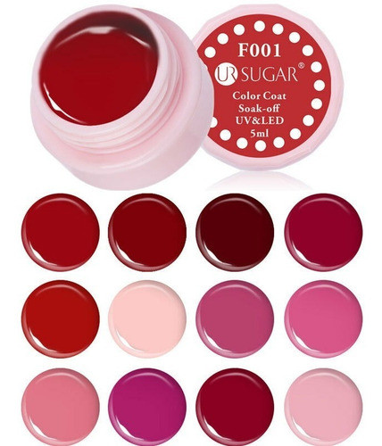 Gel Color Uv Led Ur Sugar Serie Rojos F Nail Art Paint 0