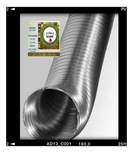Caño Flexible Aluminio 6 Pulgadas X 1 Metro. ( Benavidez ) 1