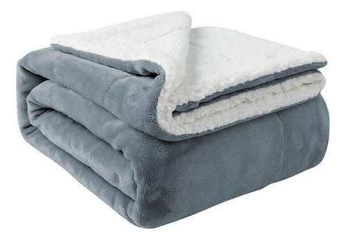 Manta Reversible Flannel/sherpa 127x152 Cm Celeste 0