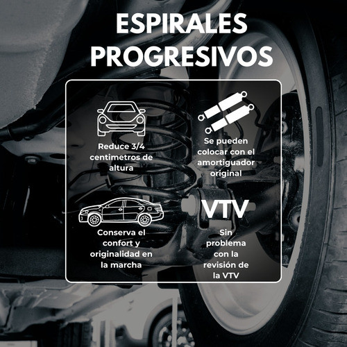 Kit X2 Espirales Progresivos Resortes P/ Peugeot 301 1