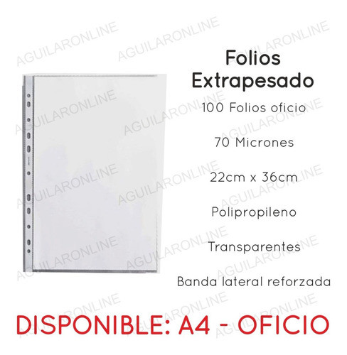 500 Folios Oficio Extra Pesado Borde Reforzado Grueso 1