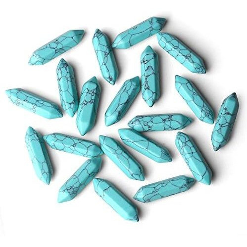 Piedras De Quarzo Pendulo Sky Blue 10u De  33x10mm 0