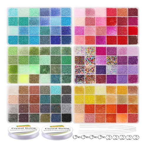 Kit Por Hacer Pulser, 57600 Cuentas De Cristal 144 Colores, 0