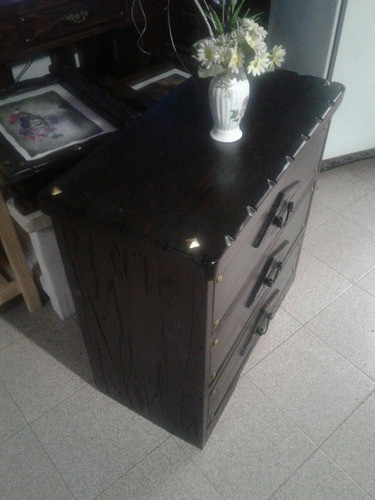 Mueble Rustico, Comoda En Madera Maciza Para Dormitorio 1