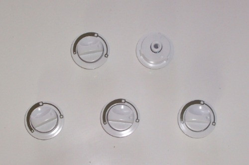 5 Perillas Orbis Convecta /donna 6mm Blanca Y 2 Pulsadores 1