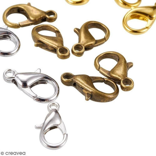 1000 Mosquetones Por Mayor Plateado Dorado Bronce 12mm 1