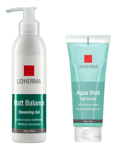 Kit Matt Balance Cleansing Gel + Aquashot Gel Scrub Lidherm 0
