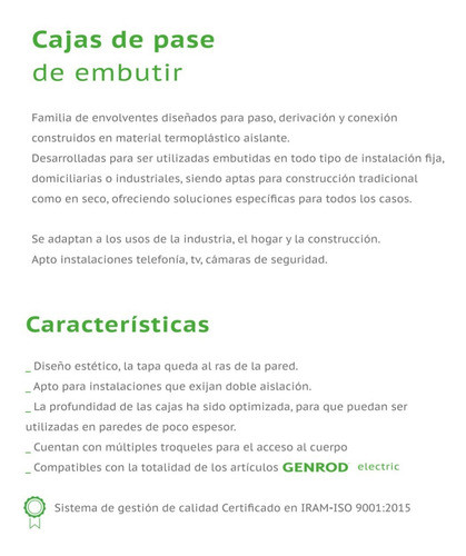 Caja De Pase Embutir Pvc Genrod 1