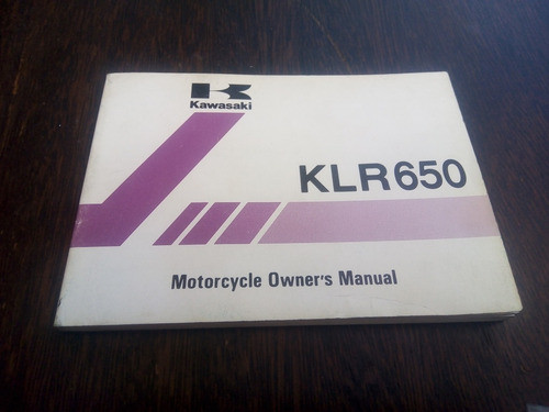 Manual De Usuario Original Moto Kawasaki Klr 650 Año 1997 1