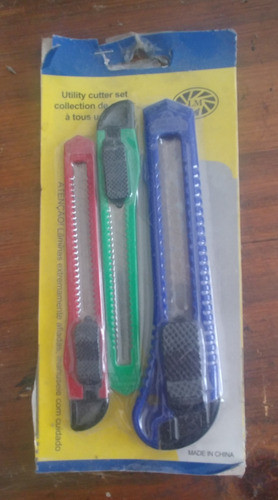 Blister X3 Cutter Cortador Trincheta (2 Chicos 1 Grande) 1