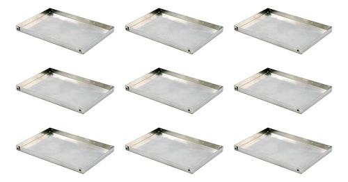 Set X 9 Placa De Aluminio Bandeja Reforzada 20x30x2 Cm 0