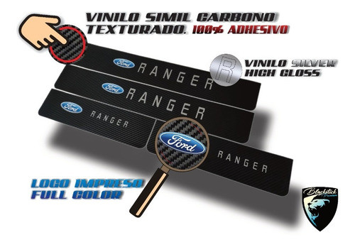 Protector Cubre Zocalos Ford Bronco Carbono 1