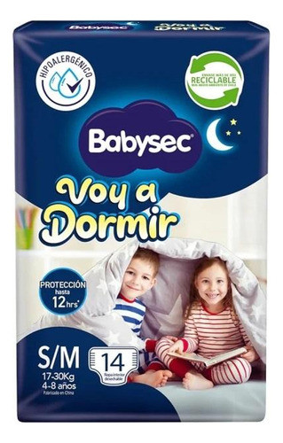 Pañales Babysec Voy A Dormir Talle S / M 14 Uds. 0