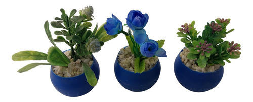 Plantas Artificiales Pequeñas X3 Unidades, Colores Varios 1