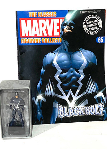 Eaglemoss Marvel Black Bolt #65 Plomo Importado + Revista 1