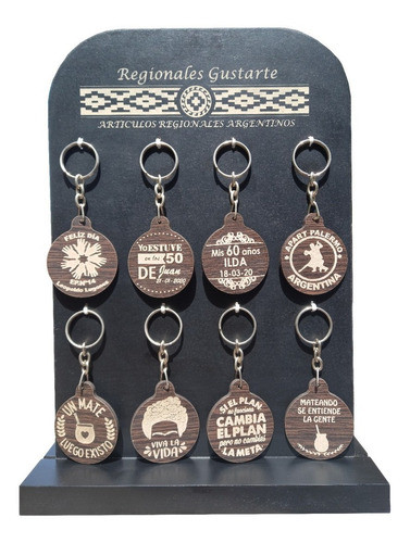 Llaveros Grabados Personalizados De Madera X 10 Unidades! 0