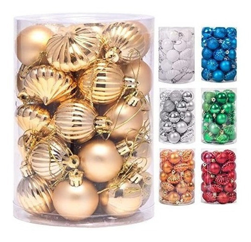 Bolas Para Arbol De Navidad  4cm  X 34u Dorado 0