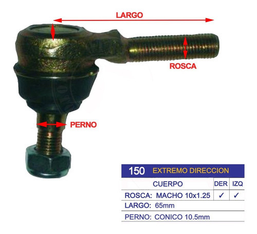 Extremo Dirección Cuatriciclo Yamaha Blaster Sf 150 1