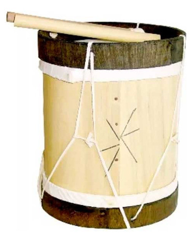 Bombo Criollo Madera Y Cuero Niños Con Palos Percusión N3 0
