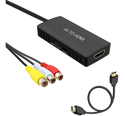 Convertidor Av A Hdmi, Rca A Hdmi, Adaptador Convertidor De 0