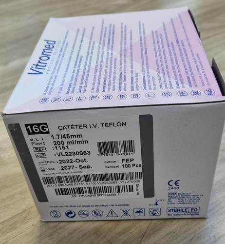 Cateter I.v. Teflon 16g Euromix X 10 Unid 1
