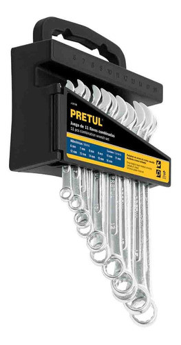 Juego Set De Llaves Combinadas Milimétricas Pretul 11 Pzas 0