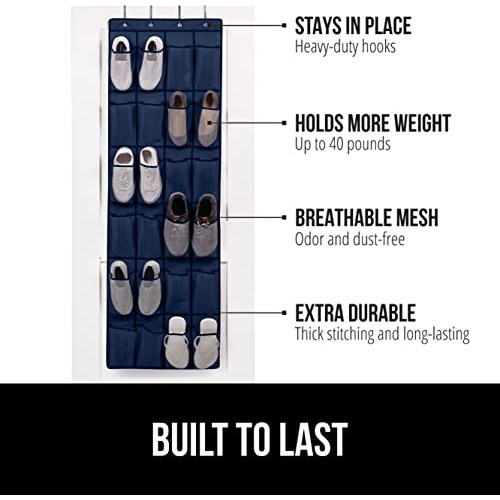 Organizador Colgante De Puerta Para Calzado 24div Red Azul 1