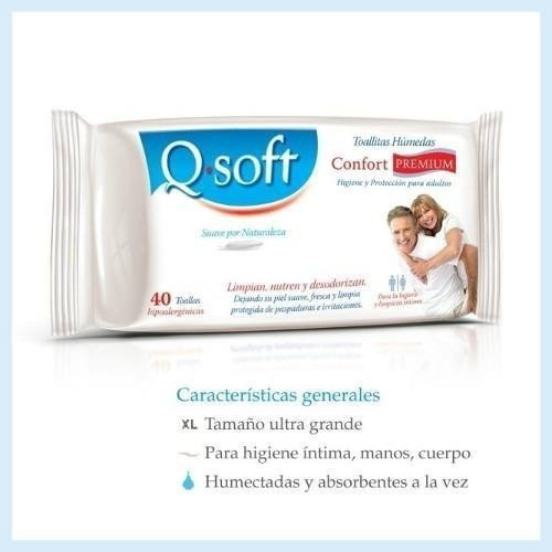 Q Soft Toallas Humedas Adulto 6 Packs X 40 Unidades 1