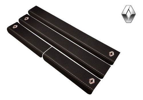 Cubre Zocalos Carbono Renault Oroch Logo Resinado 0