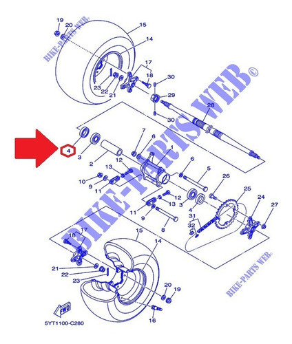 Reten Carrier Yamaha Yfz450 /raptor 04-13   93106-46001 1