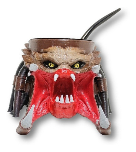 Mate Depredador + Bombilla Impresión De Calidad Aerógrafo 1