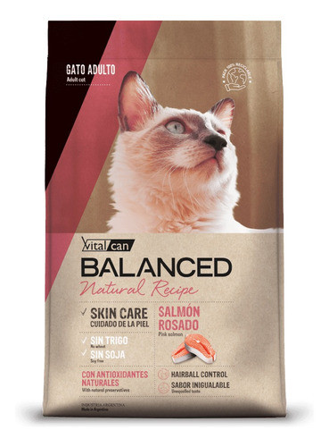 Alimento Gato Adulto Balanced Natural Recipe Salmón 3 Kg 0