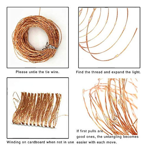 Estrella Guirnalda De Alambre De Cobre, 300 Led, Funciona Co 0