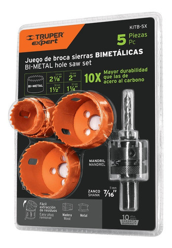 Mechas Sierra Copa Juego 5 Piezas Bimetalica Truper 100815 0