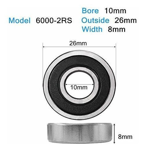 Rodamiento 6000-2rs 26x10x8mm Abec3 Alta Velocidad     X10u 1