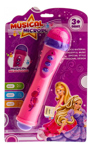 Microfono A Pila Infantil Con Luz Y Sonido 0