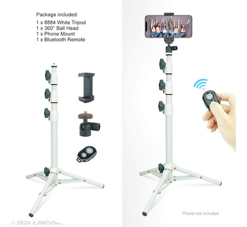 Tripode/selfie Stick Portatil Blanco Universal + Control 1