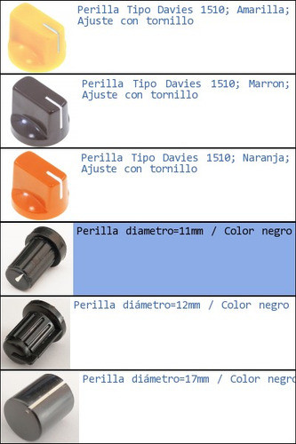 Pack 8x Perilla Potenciometro Diametro=11mm-p 1