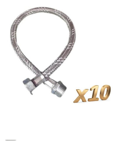 Flexible Mallado Para Agua 1/2 X 35cm Pack Por 10 U Nacional 0