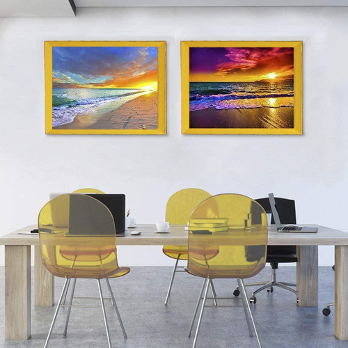 Juego De 2 Kits De Pintura Con Diamantes 5d Atardecer Playa 1