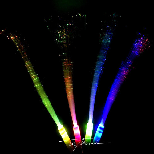 Pack X10 Varitas Fibra Óptica  36 Cm Cotillon Fluo Luminoso 1