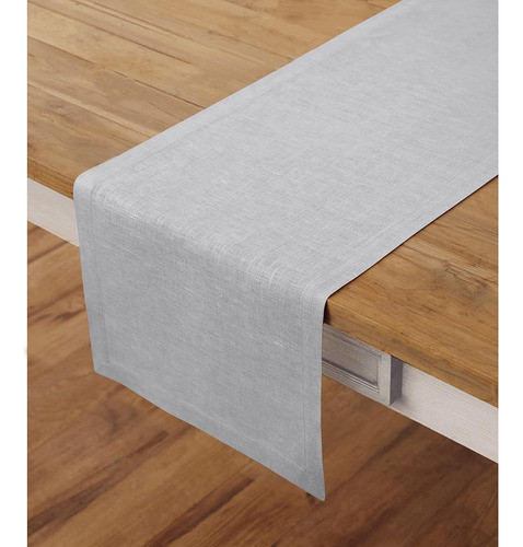 Solino Home Camino De Mesa De Lino Gris Suave 54 Pulgadas 10 0
