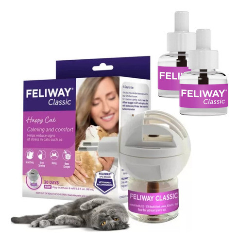 Feliway Cat Difusor Feromonas Con 3 Repuestos Nueva Formula 0