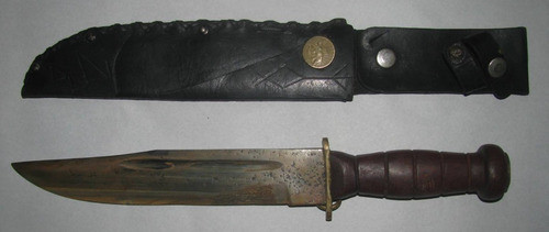 Cuchillo Antiguo Campo O Caza Tamaño Y Espesor C/ Vaina 0