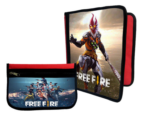 Combo Carpeta + Cartuchera Freefire #191 0