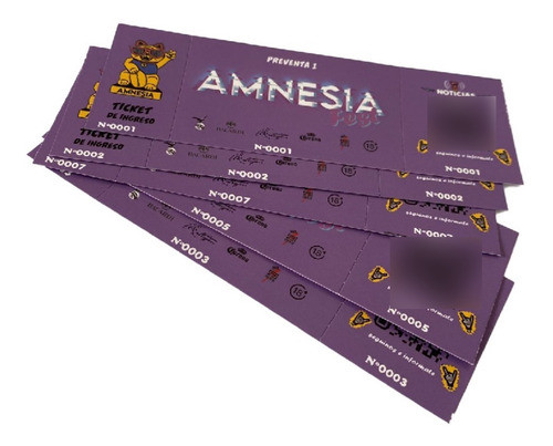 Impresión 100 Entradas Numeradas Adhesivas 0